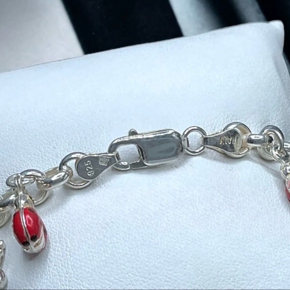 🌺Vintage Sterling & Enamel Charm Bracelet - Picture 7 of 11